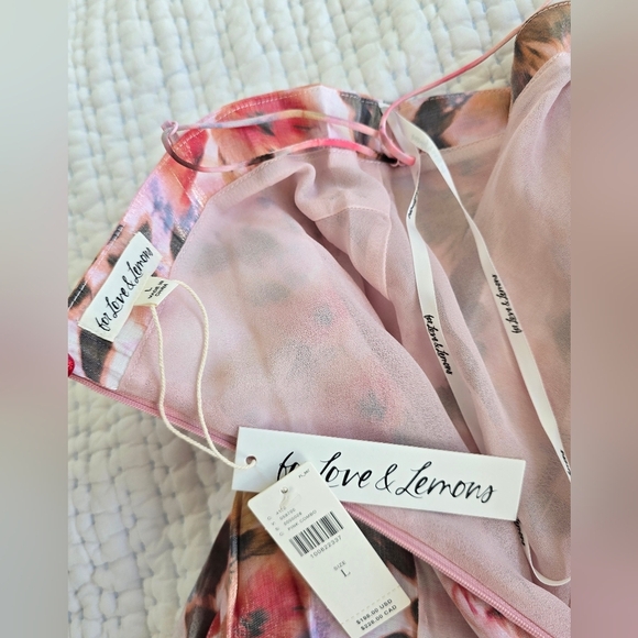 For Love & Lemons  Fallen Floral Mini Dress Large NWT - Picture 8 of 12